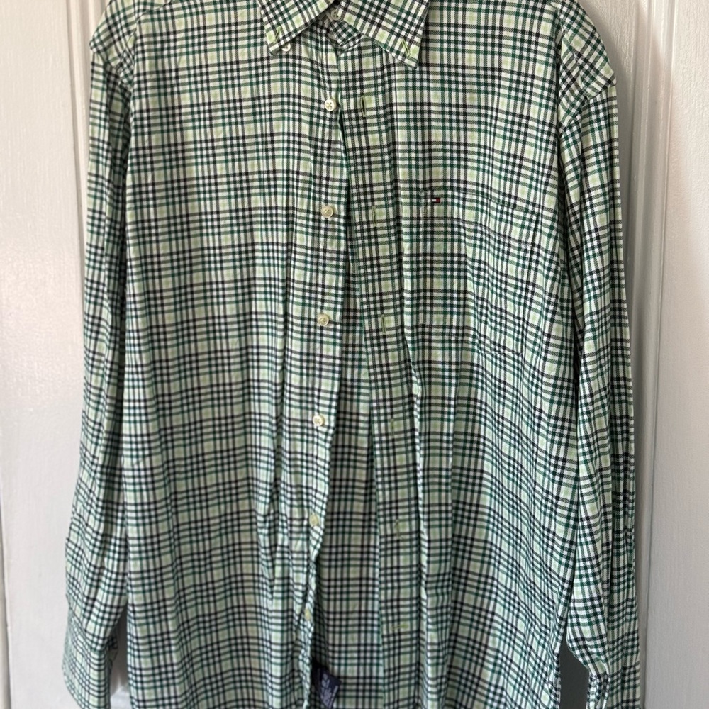 Tommy Hilfiger Men's Green Checkered Shirt